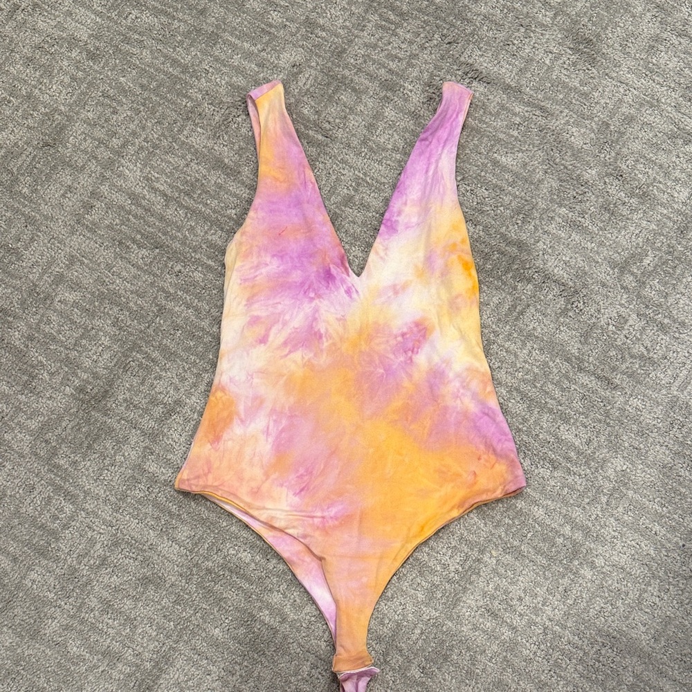 Tie-Dye Bodysuit in Purple and Orange